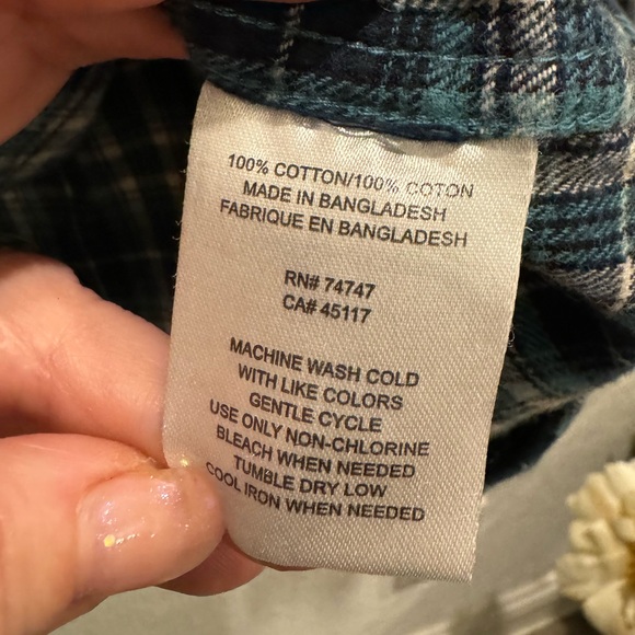 Red Head Men’s Flannel, Teal Plaid, Button Down, Long Sleeve Shirt- size XL - Picture 5 of 6